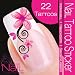 Nail Tattoo Sticker Bl�te / Ornament - pink / schwarz