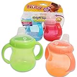 Nuby Grip N' Sip 2 Pack Sipper Cup - Colors May Vary
