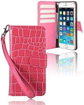 monsoon VENICE Croc Leather Wallet Case Cover for Apple iPhone 6 6s (4.7") - [PINK]