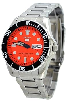 Seiko 5 Sports #SNZF19 Men's 100M Self Winding Automatic Diver Watch (Orange Dial)