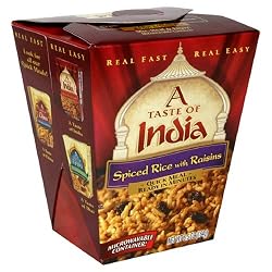 A Taste of India Spiced Rice and Raisins, 6.5-Ounce Microwavable Containers (Pack of 6)