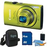 Canon PowerShot ELPH 310 HS 12MP Green Digital Camera 4GB Bundle
