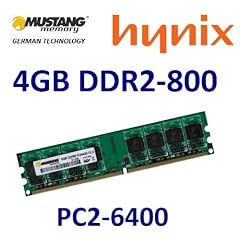 Mustang / HYNIX Original 4 GB 240 pin DDR2-800 DIMM (800Mhz, PC2-6400U, CL5) NON ECC, unbuffered f�r DDR2 Mainboards
