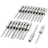 uxcell　トルクスドライバービット　50mm長　6mm六角シャンク径　磁気先端　T8　20本入り