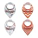 Baby Bandana Bib Set of 4 Pack Super Absorbent Drool Bandana Bibs for Girls
