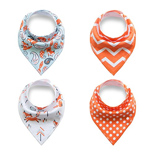 Baby Bandana Bib Set of 4 Pack Super Absorbent Drool Bandana Bibs for Girls