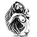 INBLUE Men's Stainless Steel Ring Silver Tone Black Angel Goddess Size14