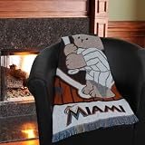 MLB Miami Marlins 36'' x 46'' Jacquard Woven Baby Blanket Throw