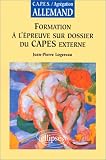 Revue Ellipses Marketing  / Formation a l'epreuve sur dossier du capes externe allemand capes/agregation allemand