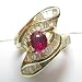 14K Yellow Gold Ruby and Diamond Ring