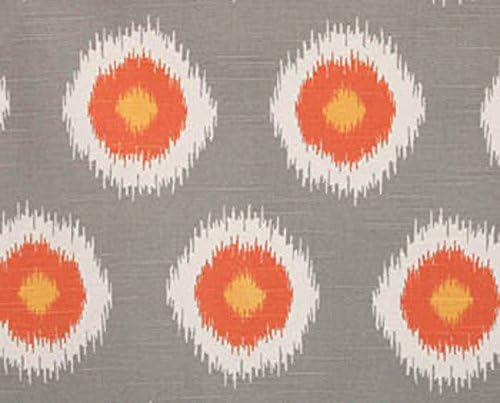 Fabric Shower Curtain - IKAT DOMINO CHILI PEPPER - 72" Width x (72", 74", 78", 84", 90", 96") Length