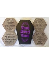 Kitchen: Disney Park Haunted Mansion Tomb Sweet Tomb Coaster Set of 4 in Coffin Shape Box