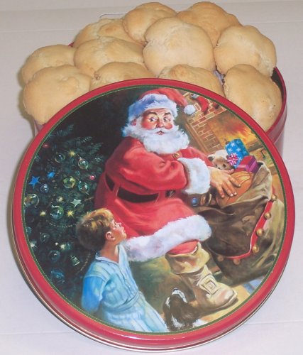 Scott's Cakes 1 lb. Almond Macaroon Cookies in a Santa Tin by Almond Pound Cake