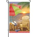 Beach at Sunset Garden Flag by Premier Flags
