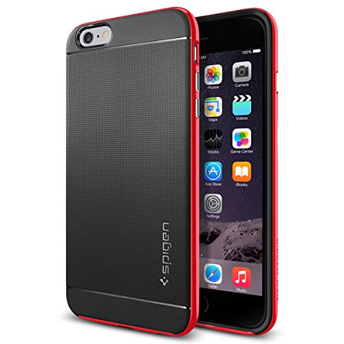 iPhone 6 Plus Case, Spigen® [Neo Hybrid Series] METALLIZED BUTTONS [Dante Red] Bumper Case Slim Fit Dual Protection Cover for iPhone 6 Plus (2014) - Dante Red (SGP11065)