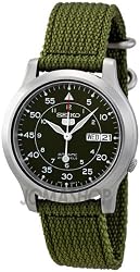 Seiko Men's SNK805K2 Automatic Green Dial Green Fabric Strap Watch