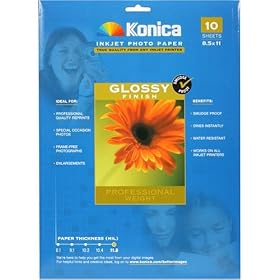 "Konica LBED4PA 8 1/2""  X 11"" Glossy Photo Quality Inkjet Paper"