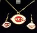 Cincinnati Reds MLB Pendant w/chain & Earring Gift Set