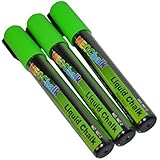 NeoChalk Liquid Chalk Marker Chisel Tip - Neon Green - Set of 3 Markers