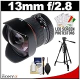 Vivitar Series 1 13mm f/2.8 Ultra Wide-Angle Manual Focus Lens with Tripod + Cleaning & Accessory Kit for Sony Alpha DSLR-A290, A390, A560, A580, SLT-A33, A35, A65 & A77 Digital SLR Cameras