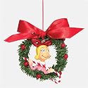 Grinch Clw Candy Cane Wreath Ornament