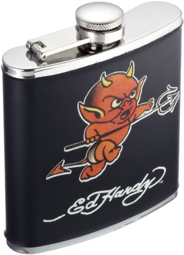 Ed Hardy 10216800 Flachmann Little Devil, 60z, 9.5 x 11.5 cm, Edelstahl Preisvergleich