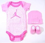 Michael Jordan 3 Piece Infant Set Size 3-6 Months Pink Cap Bodysuit Booties