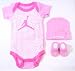 Michael Jordan 3 Piece Infant Set Size 3-6 Months Pink Cap Bodysuit Booties