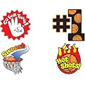 Basketball Combo Cheek Glitter Decal 100-pk.