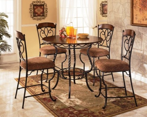 Rustic Counter Height Table Bronze Finish