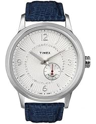 Timex Unisex T Series Classic Automatic Crystal Encrusted White Dial Blue Leather Watch T2N351