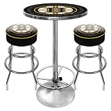 Boston Bruins Gameroom Combo - 2 Bar Stools and Table