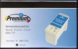 Premium Imaging RM017201 remanufactured black inkjet cartridge as substitute for Epson T017201 used in the Epson Stylus 777 and 777i and Epson 1000 ICS Printers.