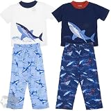 Shark Set of Two Pajamas for Toddlers and Boys