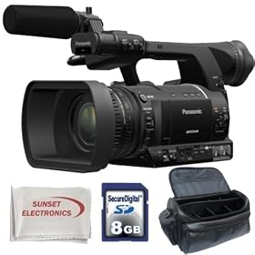 Panasonic AG-AC130 AVCCAM HD Handheld Camcorder With SSE Starters Kit: Includes - Deluxe Soft Padded Carrying Case, 8GB SDHC Memory Card, SSE Microfiber Cleaning Cloth