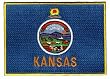 Kansas State Flag Embroidered Patch Iron-On KS Emblem