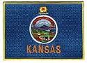 Kansas State Flag Embroidered Patch Iron-On KS Emblem