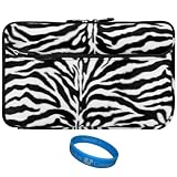 Black Zebra Design Fur Covered Neoprene Protective Sleeve Cover Carrying Case with Exterior Accessory Pocket for ASUS Eee Pad Transformer TF101-A1 10.1-Inch Tablet Computer 16GB and 32GB + SumacLife TM Wisdom Courage Wristband