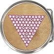 Real Wood Swarovski Crystal Circle Pink Triangle Symbol Belt Buckle