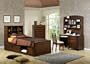 Scottsdale Bookcase Chest 4PC Twin Size Bedroom Group in Deep Walnut Finish