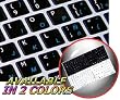 MAC ENGLISH - SPANISH (TRADITIONAL) KEYBOARD STICKERS ON BLACK BACKGROUND