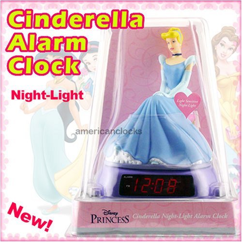 Childrens Toyshop  Toys : Disney Princess Cinderella Night Light Alarm Clock