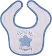 I Love Mommy/Daddy - Woven Terry/Velboa Applique Bib