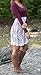 Chuanqi Women's White Crochet Lace Patchwork A-Line Mini Dresses, Small, Maroon