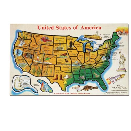 United States & The World Jigsaw Puzzles (Set Of 2)