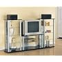 Silver and Black Finish Entertainment Center