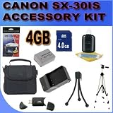 BVI Accessory Saver Bundle Kit For Canon Powershot SX30IS SX30 SX-30IS Digital Camera 4GB SDHC Card, Card Reader, NB-7L Battery + More!!!!