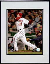 Austin Kearns 2008 Batting Action Double Matted 8 x 10 Photograph In Black Anodized Aluminum Fr