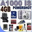 Canon Powershot A1000 IS (3209B001) 10MP 4x Optical Zoom Digital Camera (Purple) BigVALUEInc Accessory Saver 4GB NiMH Bundle + MORE