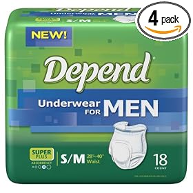 Depend Super Absorbent Male Underwear,small-medium, 18-count Packages (Pack of 4) Depend Super Absorbent Male Underwear,small-medium, 18-count Packages (Pack of 4)
